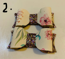 Load image into Gallery viewer, Hallie and Moo hand made hair bows / hair clips with Aligator clips set 2