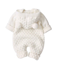 Load image into Gallery viewer, Winter button up knit bear onsie