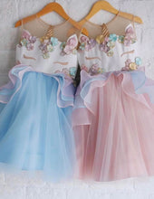 Load image into Gallery viewer, Gorgeous Unicorn dress; orange in colour