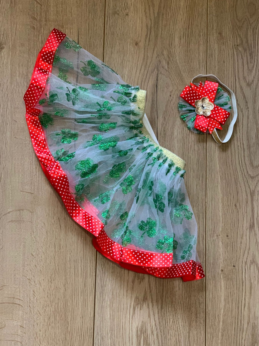 Girls Christmas tutu with matching headband