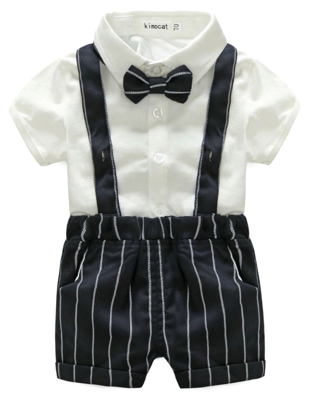 Boys suspender one piece romper