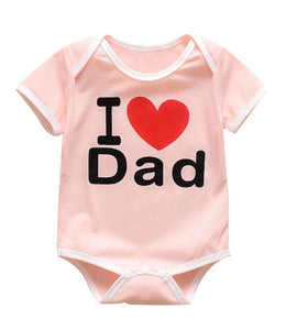 Pink “I love dad” romper