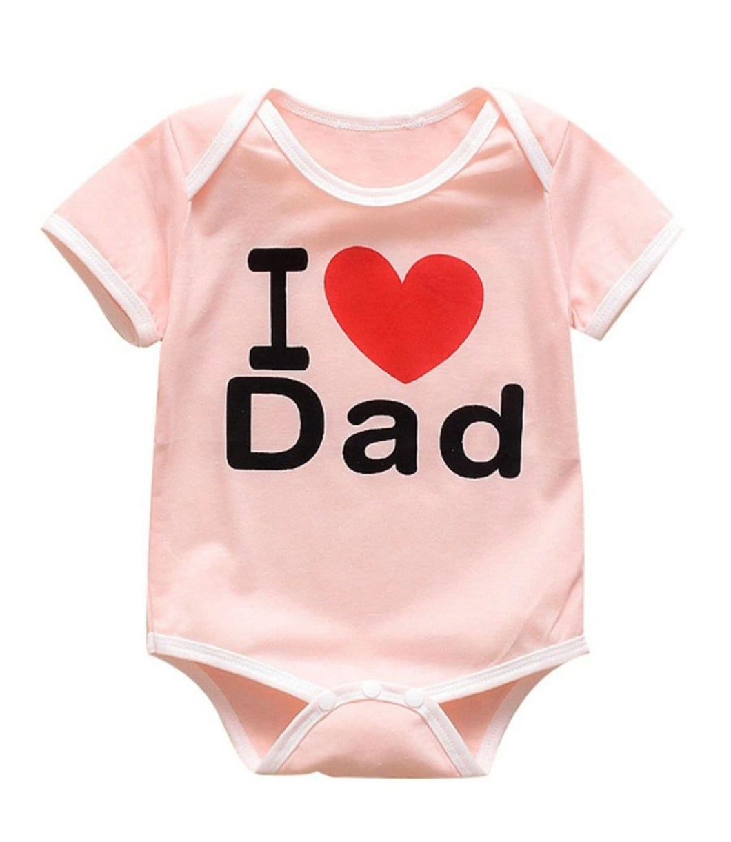 Pink “I love dad” romper