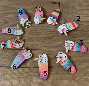 Unicorn hair clips