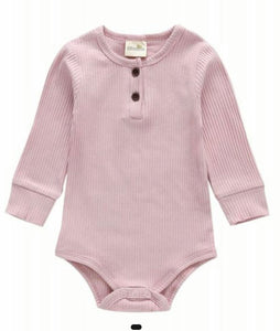 Gorgeous pink ribbed long sleeve bodysuit