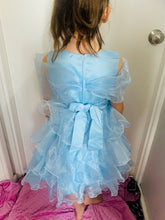 Load image into Gallery viewer, Girls blue ruffle dress size 6-7
