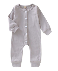 Grey ribbed button up onsie