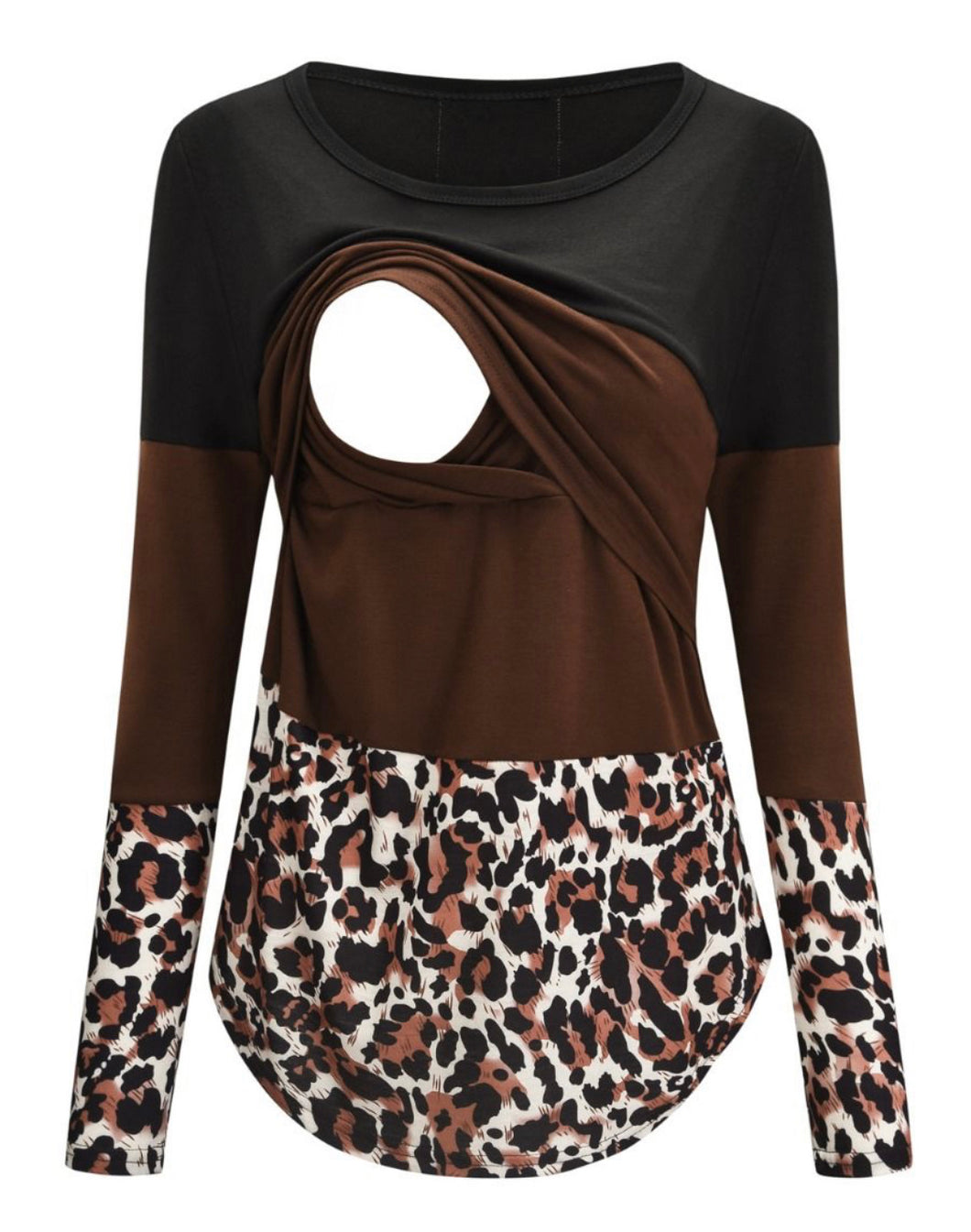 Mummy / ladies long sleeve breast feeding friendly top