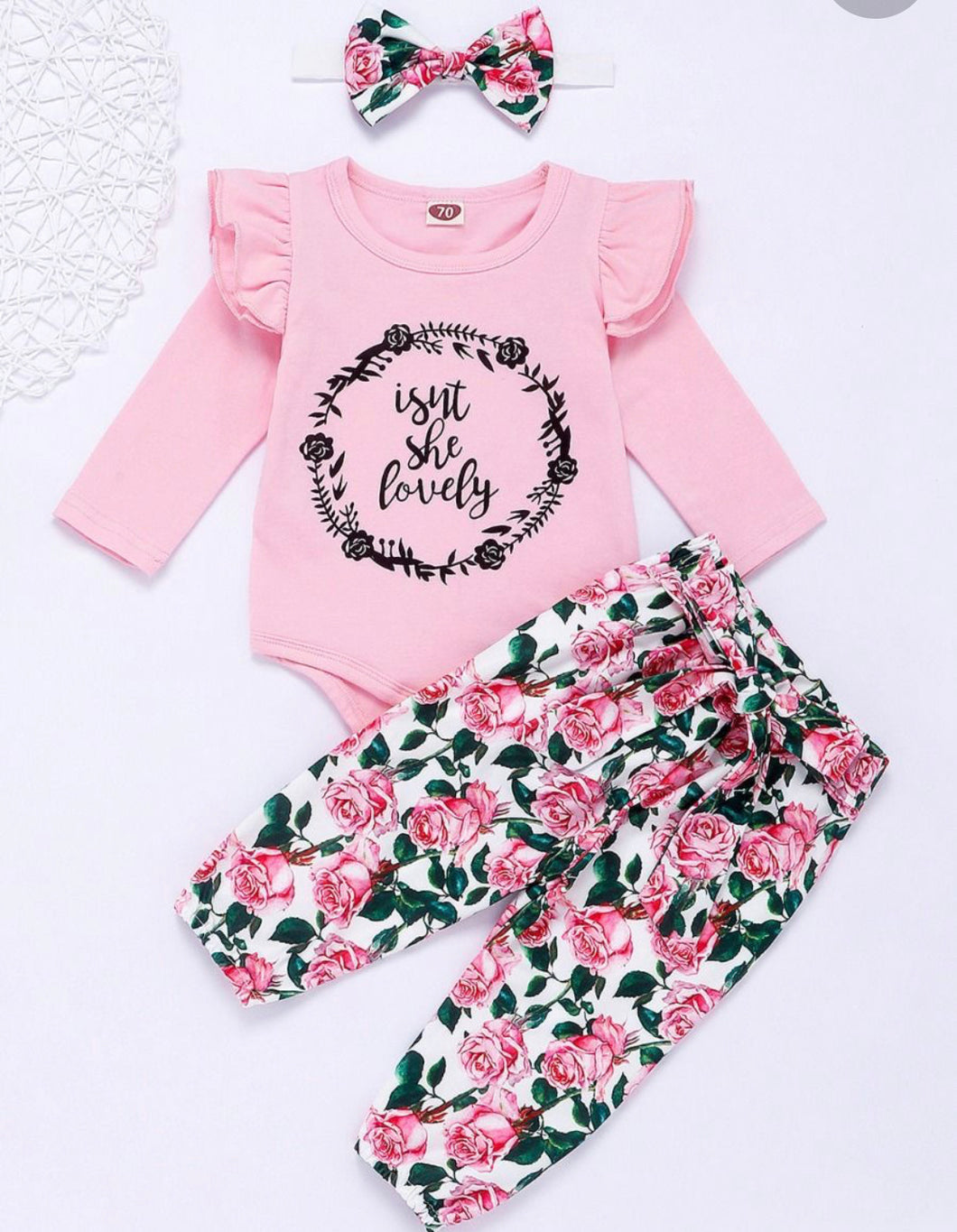 “Isn’t she lovely” three piece set- pink