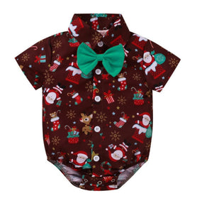 Baby boy Christmas suit - maroon or green