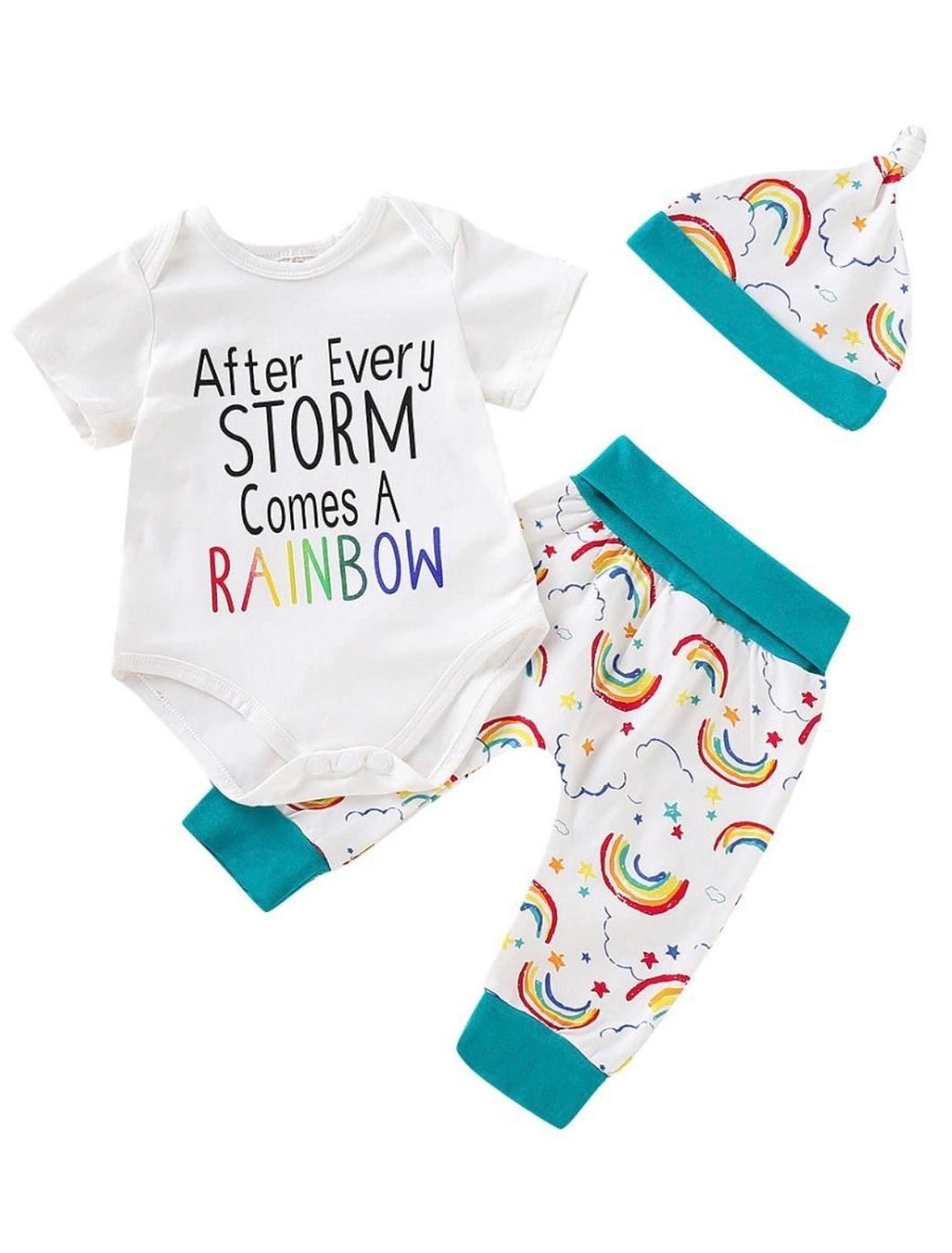 “After every storm comes a rainbow” set - size 6 months