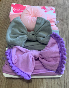 3 pack girls soft headbands