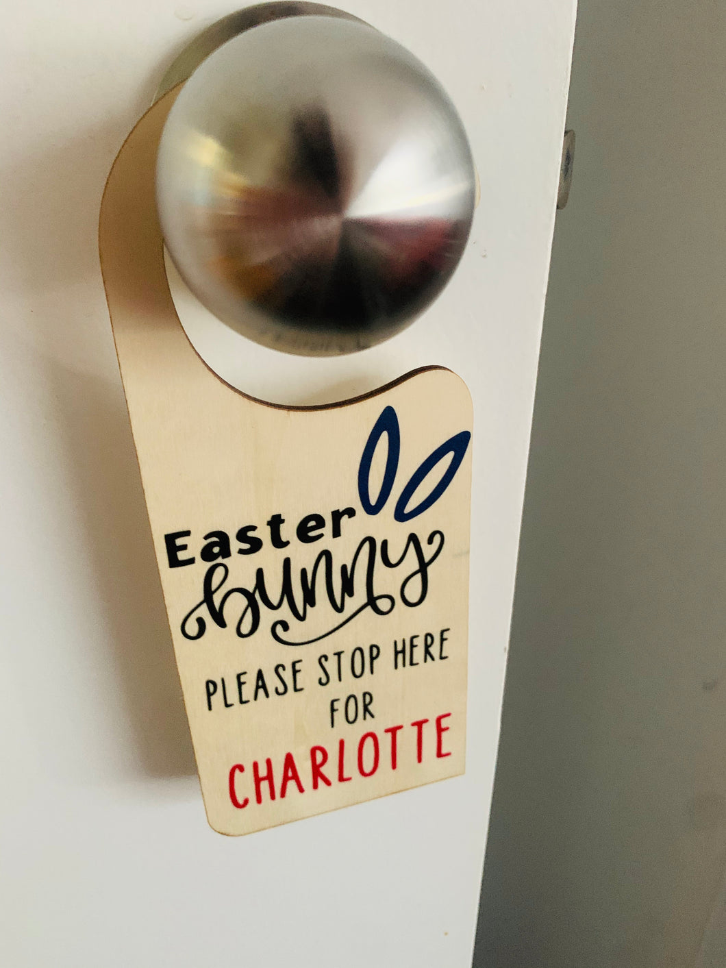 Personalised Easter bunny door hanger