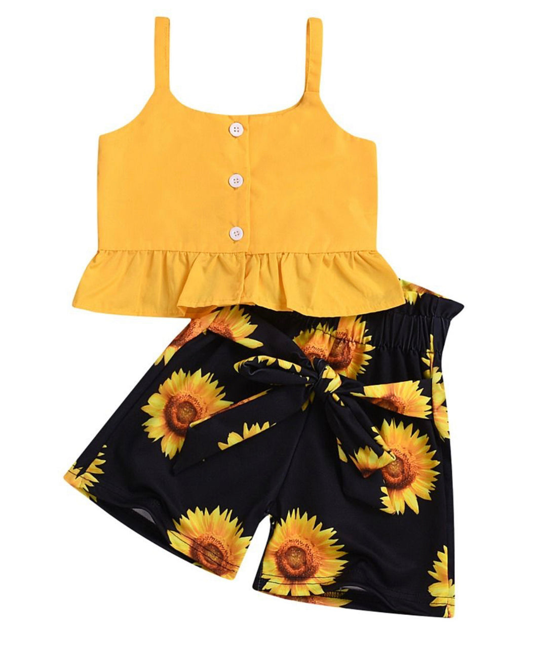 Two piece girls sunflower set