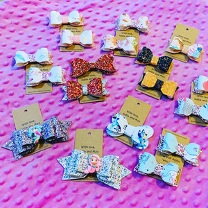 Hallie and Moo hand made hair bows / hair clips  with Aligator clips