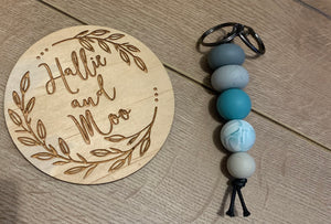Silicon bead keyring