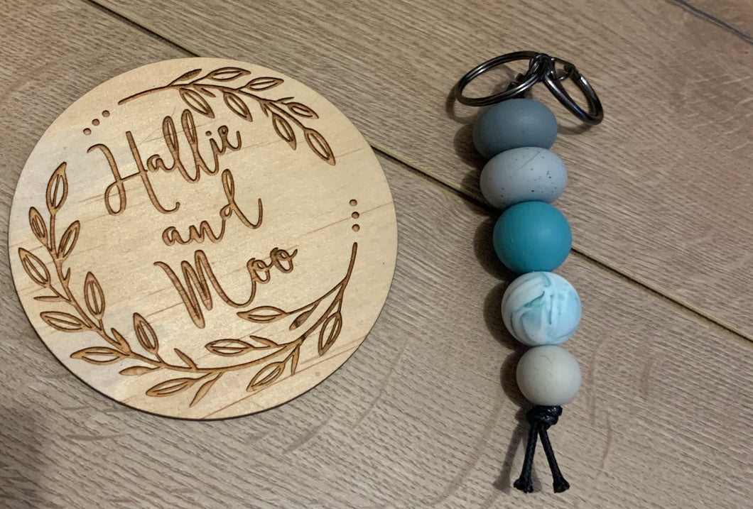 Silicon bead keyring