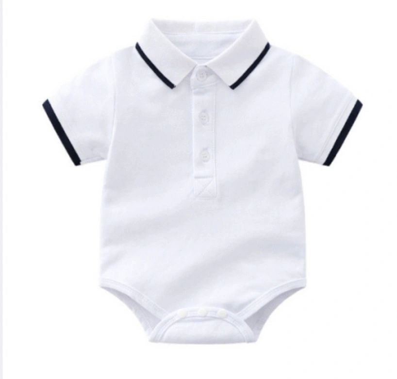 Clip up polo shirt romper
