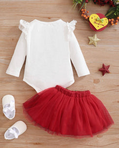 Baby girls long sleeve and tutu Christmas set