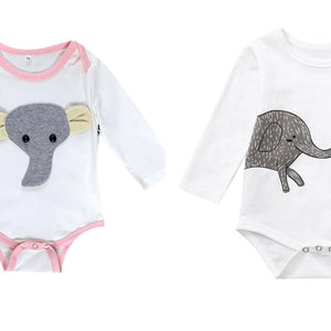 Long sleeve elephant rompers