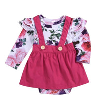 Load image into Gallery viewer, Girls pink pinafore set
