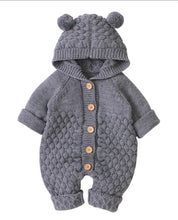Load image into Gallery viewer, Winter button up bear onsie
