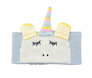 Unicorn knit headband- blue or pink