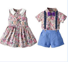 Load image into Gallery viewer, Jarrah and Nevaeh Girls and boys matching outfits/ purple pink and blue
