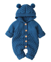 Load image into Gallery viewer, Winter button up bear onsie
