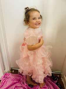 Pink ruffle dress size 2