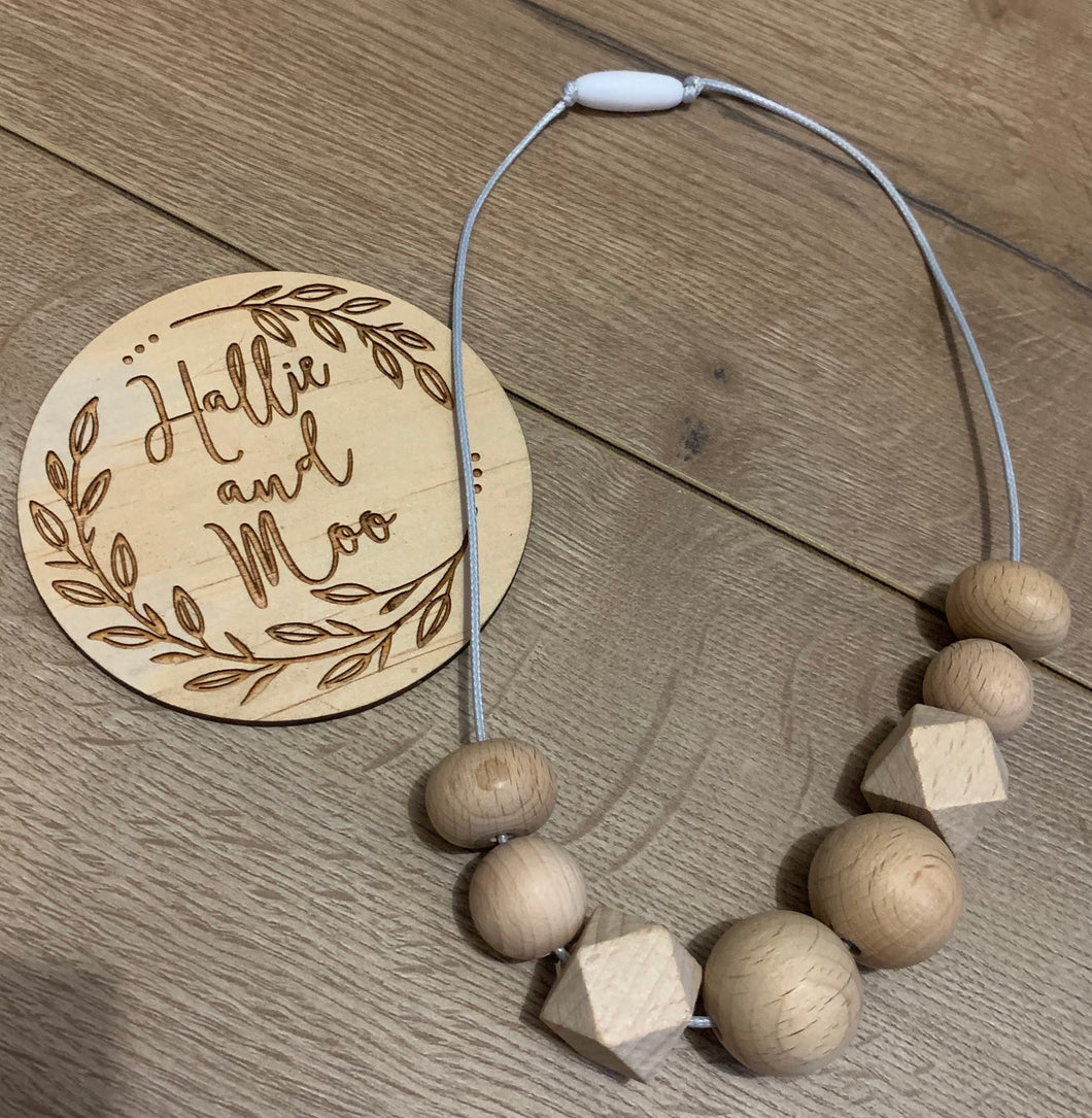 Wooden bead nursing necklace