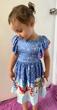 Load image into Gallery viewer, Girls blue Christmas dress
