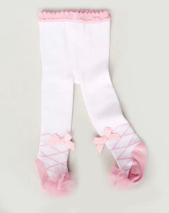 Girls stocking tights - ballet with pretend laces