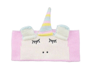 Unicorn knit headband- blue or pink