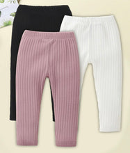 Load image into Gallery viewer, Ribbed tights - pink, black and white
