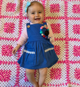 Blue pinafore / overall dress
