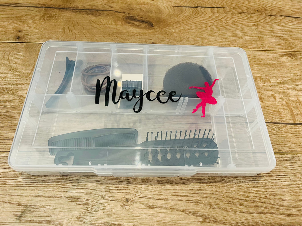 Dance hair accessory container personalised