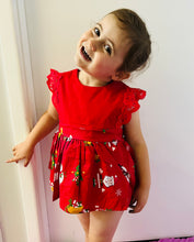 Load image into Gallery viewer, Girls Christmas clip up romper dress
