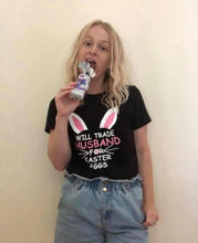 Load image into Gallery viewer, Pre Order - adult Easter tees / mummy range / personalised - will trade husband for Easter eggs
