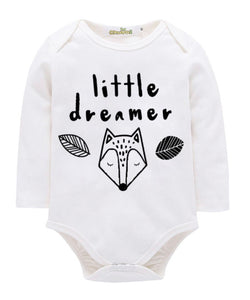 Long sleeve “little dreamer” romper black or white