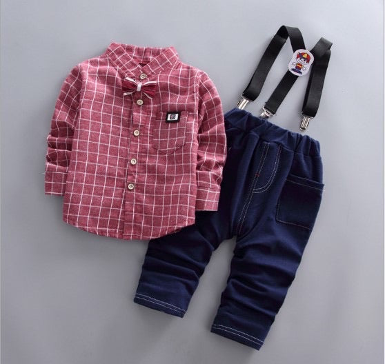 Boys suspender and bow tie set