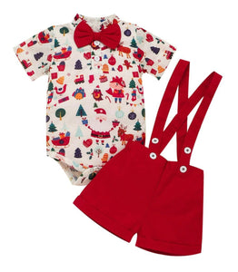 Boys Christmas overall set