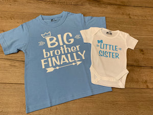 Matching brother and sister Tee and romper