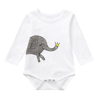 Load image into Gallery viewer, Long sleeve elephant rompers

