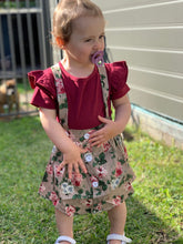 Load image into Gallery viewer, Girls three piece skirt, headband and romper set
