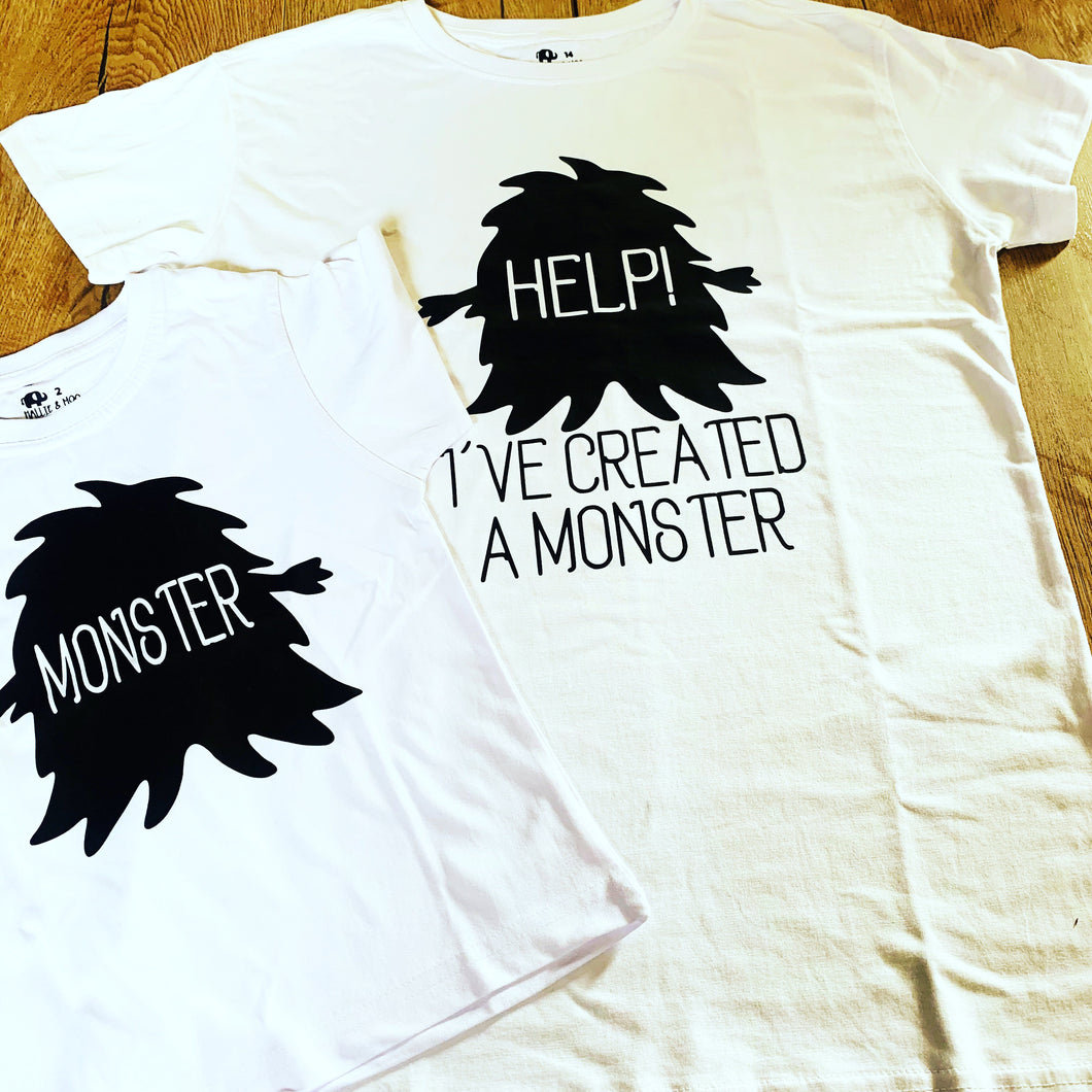 Mummy / Daddy and me matching monster tees