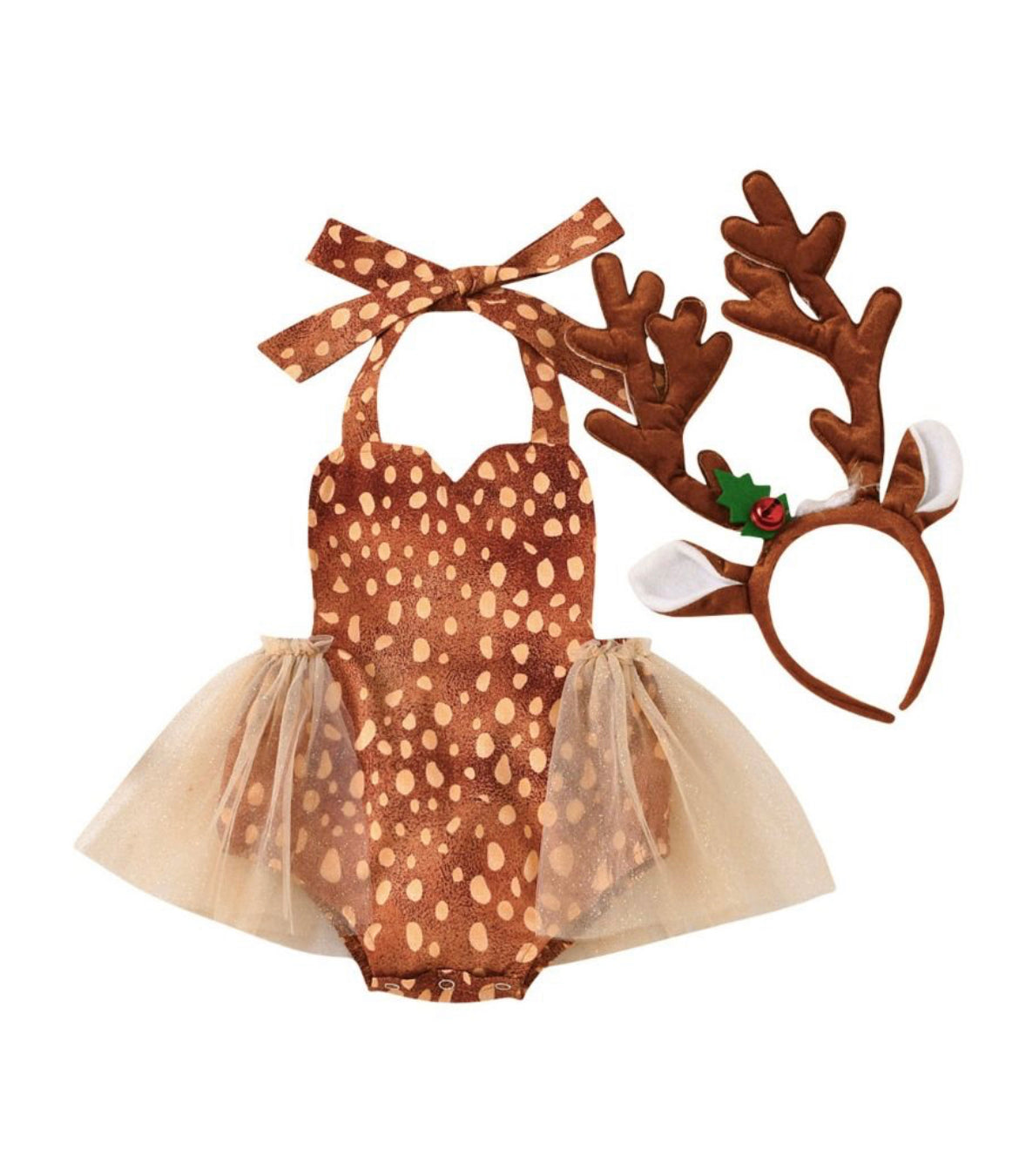 Christmas baby reindeer outfit – Hallie Moo