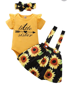 Little sister sunflower set - size 3-6 months