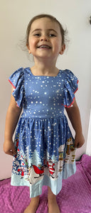 Girls blue Christmas dress
